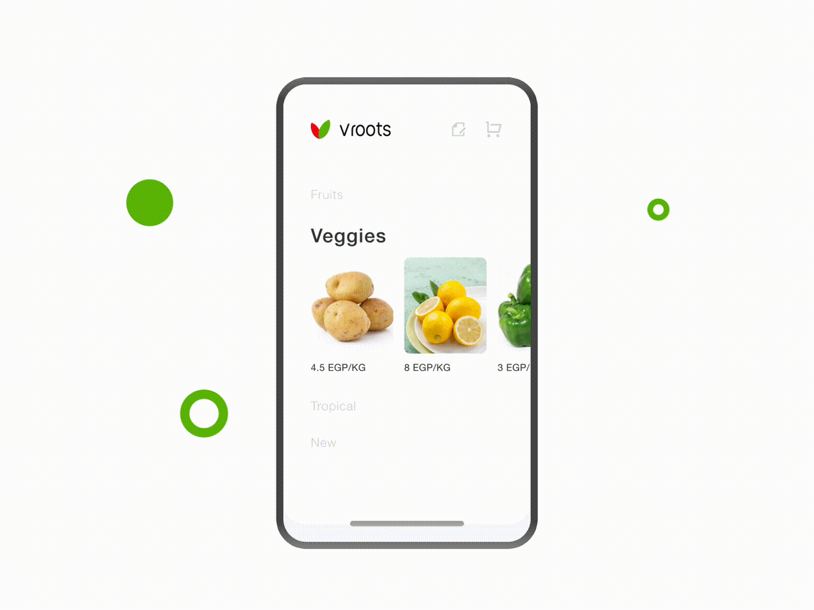 Vroots Grocery aftereffects android animation commerce design grocery app illustraion interface ios ui uiux