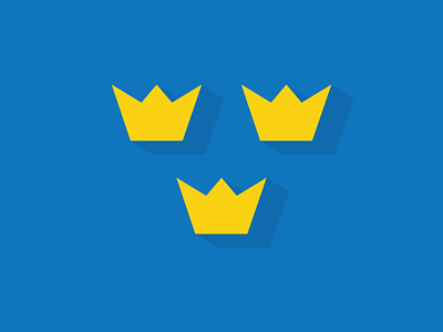 Sweden crown flag shadow sweden