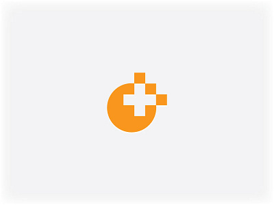 Orange Plus Logo circle logo pixel plus