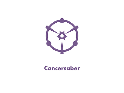 Cancersaber cancer logo medicine radiology treatment vector