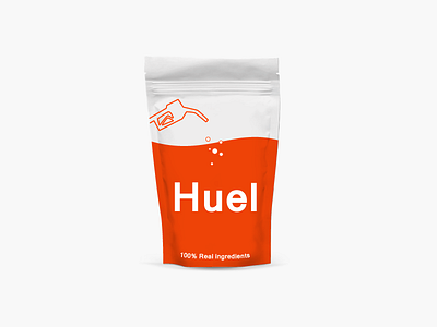Huel flat design food packaging