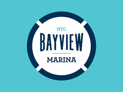 Bayview Marina Logo bay blue crest life ring logo marina nautical navy nyc
