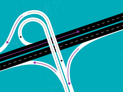 Merging Highways black blue highway interchange merge movement road white
