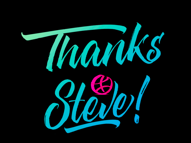 Thank you Steve animation calligraphy lettering steve typography