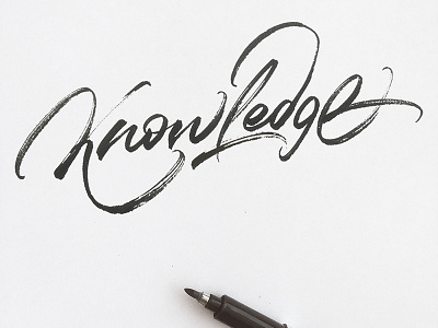 Knowledge brush brushpen brushscript calligraphy lettering logo signature typography