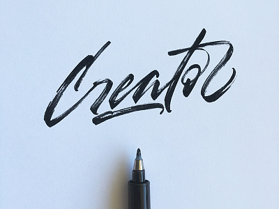 Creator brushpen brushscript calligraphy lettering logo logotype signature typography