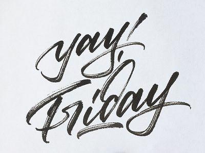 yay! Friday brushpen brushscript calligraphy lettering logo logotype signature typography