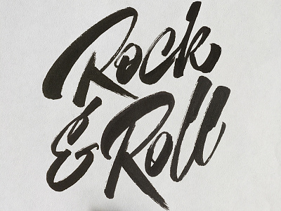 Rock & Roll brushpen brushscript calligraphy lettering logo logotype signature typography