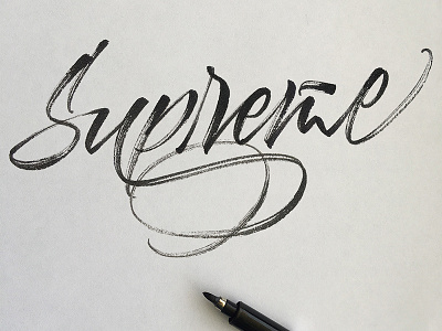 Supreme brush brush calligraphy brushlettering brushpen brushscript calligraphy calligraphy artist calligraphy design customtype design graphic design lettering lettering artist logo logo design logotype signature signature logo type typography