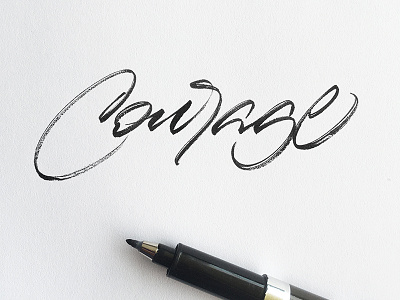 Courage brush brushlettering brushpen brushscript calligraphy customtype design graphic design lettering logo logo design logotype signature type typography