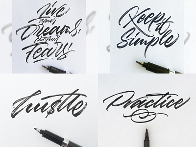 My Top 4 Shots on Dribbble from 2018 art artist brush brush calligraphy brush lettering brushpen brushscript calligraphy customtype design graphic design lettering logo logo design logotype signature signature logo type typography