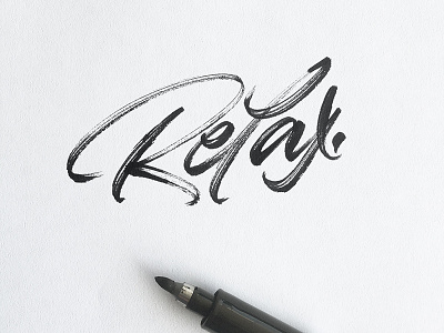 Relax art artist brush brushpen brushscript calligraphy customtype design graphic design lettering logo logo design logotype signature type typography