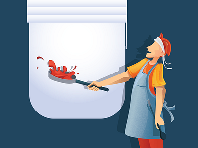 Cooking Man Illustration character chef cooking design food grain graphic design illustration man profession recipe