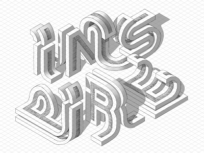 INSPIRE illustration isometric lettering procreate sketch typography