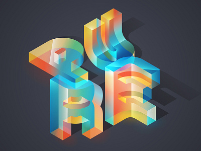PURE 3dtype adobe design illustration illustrator isometric lettering translucent transparent type typedesign typography vector