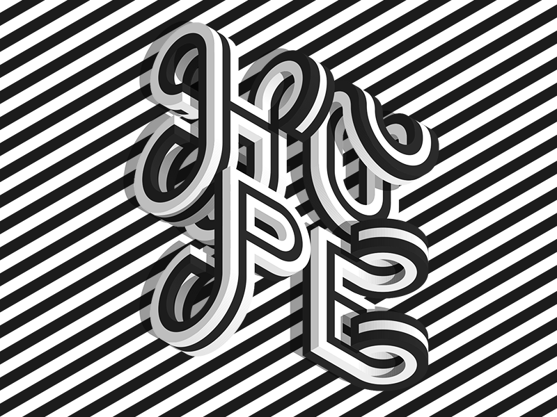 HOPE - animated op-art version adobe design illustration illustrator isometric lettering opart type typedesign typeface typography vector