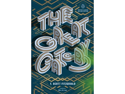 The Great Gatsby - Penguin Books - Front adobe adobe illustrator book bookcover design gatsby illustration illustrator isometric lettering penguin books type typedesign typography vector