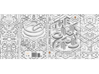 SKETCH - The Great Gatsby - Deluxe Edition - Penguin Books book cover design illustration isometric lettering procreate sketch typography