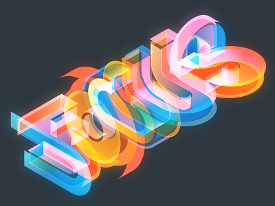 FOCUS adobe illustration illustrator isometric lettering type typedesign typography vector vectorillustration
