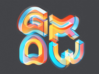 GROW adobe design graphic design illustration illustrator isometric lettering typedesign typography vector