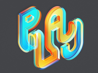 PLAY adobe design illustration illustrator isometric lettering type typedesign typography vector