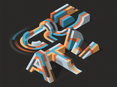 "CREATE" adobe design illustration illustrator isometric lettering typography vector