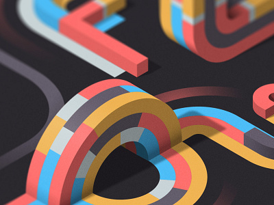 FLOW (close-up) adobe illustration illustrator isometric lettering typography vector