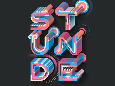 Stunde adobe editorial illustration illustrator lettering typography vector