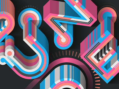 "Stunde" (close-up) adobe editorial illustration illustrator lettering magazine typography vector