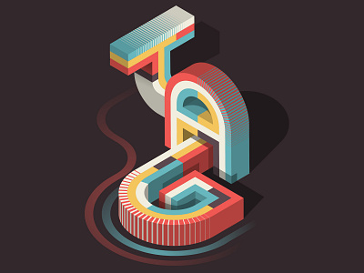 "TAG" / "DAY" adobe editorial illustration illustrator isometric lettering magazine typography vector