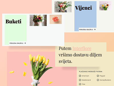 Local florist colorful florist flower shop layout playful simple typography ui web