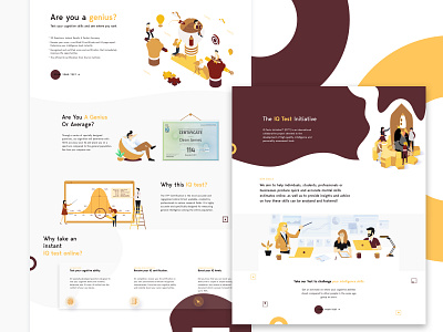 IQ Tests colorful illustration iq layout typography web web design