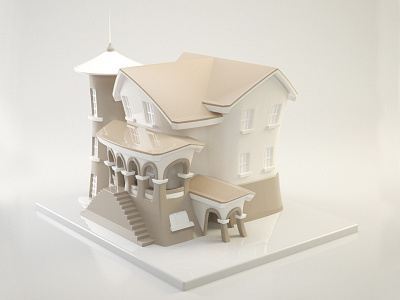 Castelinho 3d cinema4d house modeling