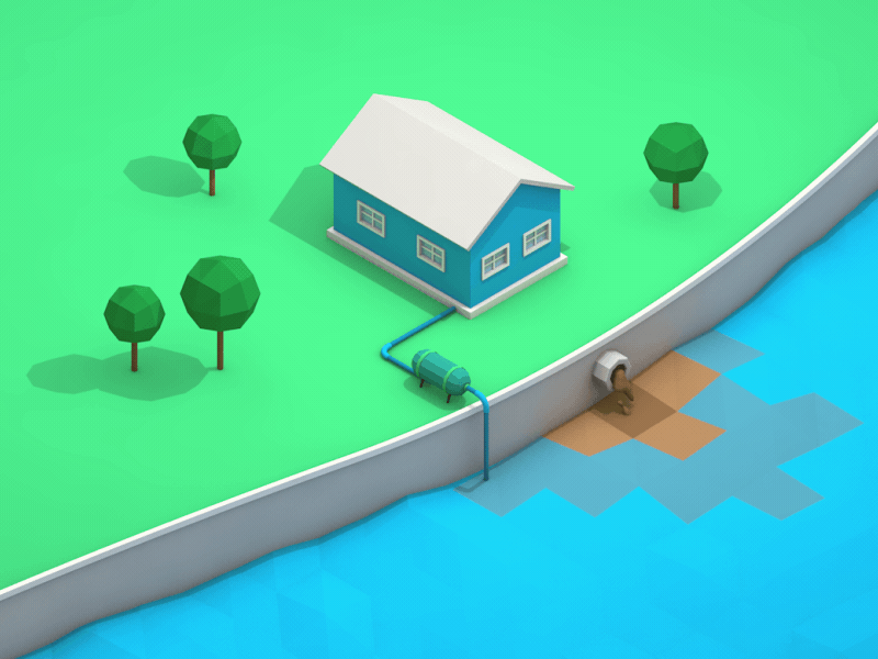 Pollution 3d animation cinema4d house loop motion motiongraphics