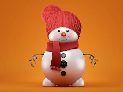 NDA 3d cg snow snowman toy vinyl