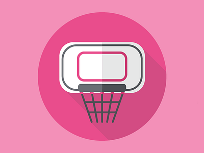 Hello Dribbble! badge basketball hoop debut first shot flat flat icons icon illustration illustrator invite thank you vector