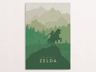 Minmal Zelda Poster art design etsy illustration illustrator legend of zelda link minimal poster shop video games zelda