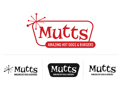 Mutts - Logo Final branding century design hot dog hotdog identity illustration logo mid modern restaurant retro