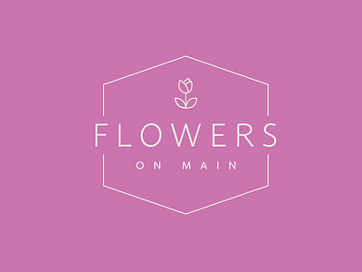 Flowers on Main - Logo Concept 2 branding clean design floral flower flowers illustration lettering line icon logo minimal typography
