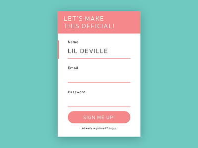 Daily UI :: 001 Sign Up