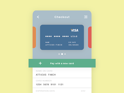 Daily UI :: 002 Credit Card Checkout app checkout credit card daily ui daily ui 002 dailyui dailyui 002 design flat form icon illustration ui ux
