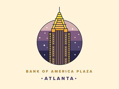 Atlanta High Rise! atlanta badge building cities city design flat georgia illustration line line icon usa