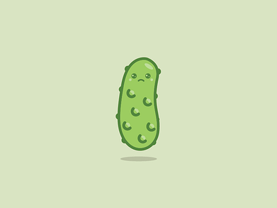 In a Pickle cute design fun green illustrate kawaii line little pickle sad sticker