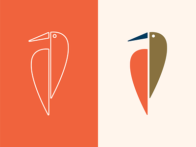 Caffe Ibis Logo Concept 2 bird bird logo branding coffee shop concept crane ibis line line art line logo logo logo design