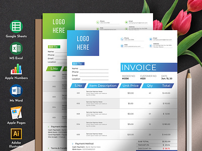 Invoice Template Google Sheets Apple Numbers Word
