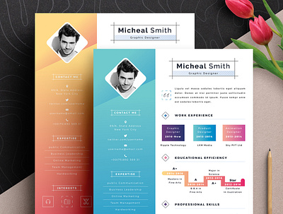 Modern & Creative Resume Cv Template With MS Word Apple Pages examples infographic