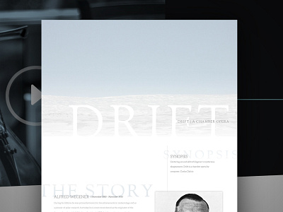 Drift Chamber Opera Pitch music ui web web design website