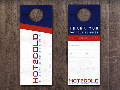 Hot2Cold door hangers branding collateral door logo print