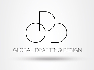 Global Drafting Design Logo Version 2 architecture international logo. studio