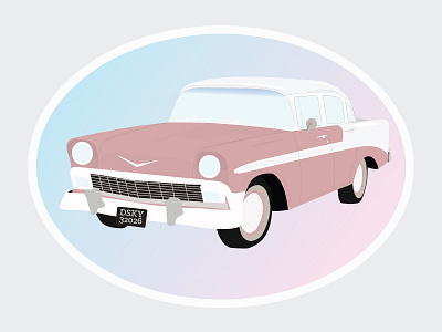 Chevrolet Belair car chevrolet chevy belair illustration illustrator pantone inspired